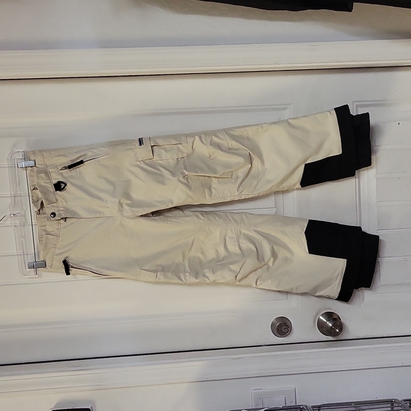 Original Obermeyer Junior's Cream Snow/Ski Cargo Pants 2 Side Pockets Size: 12 - Picture 1 of 11